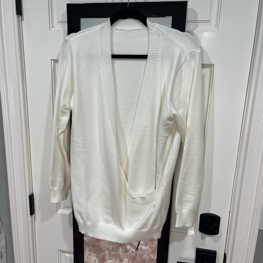 White V-Neck sweater size medium